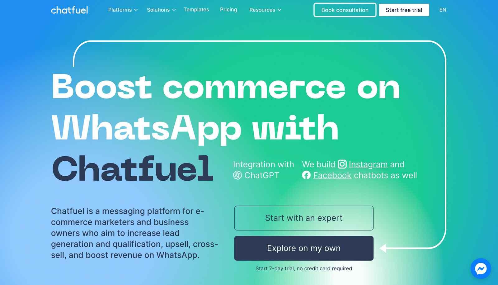 Chatfuel Landing Page